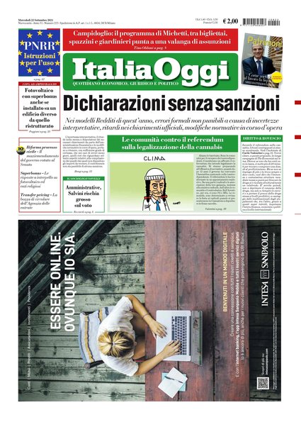 Italia oggi : quotidiano di economia finanza e politica